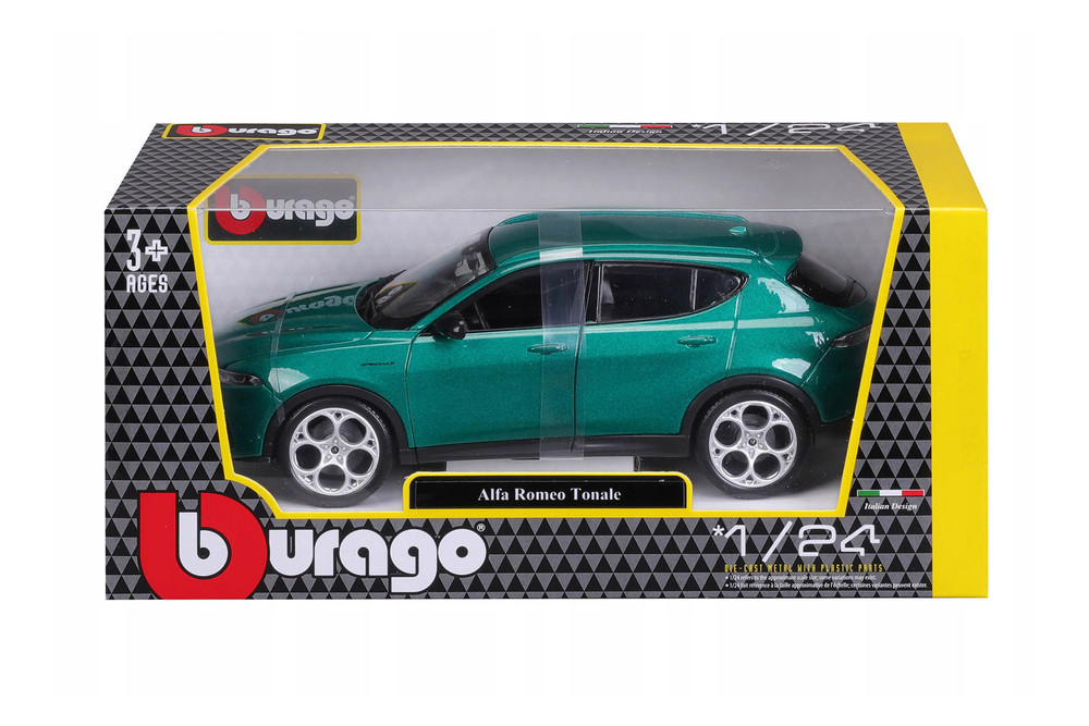 2023 Alfa Romeo Tonale SUV, Green - Bburago 21109GN - 1/24 Scale Diecast Model Toy Car