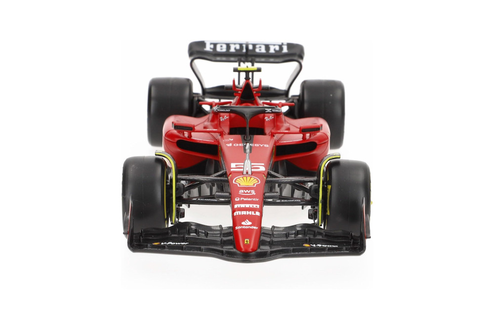 Ferrari SF-23 w/Driver Figure, #55 Carlos Sainz - Bburago 18-26809/55 - 1/24 Scale Diecast Model Toy Car