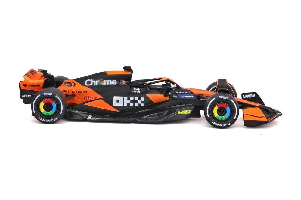 2024 McLaren MCL38 Team 2-Pack, Black/Orange - Bburago 18-38202 - 1/43 Scale Diecast Model Toy Car