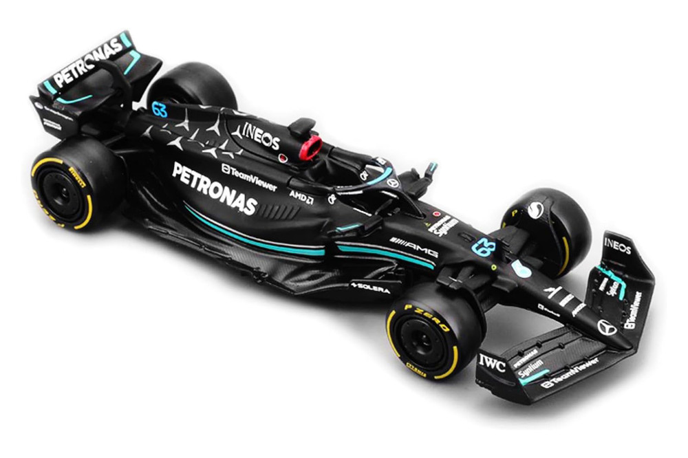 2023 Mercedes-Benz AMG Petronas F1 Team 2-Pack, Black - Bburago 18-38201 - 1/43 Scale Diecast Model Toy Car