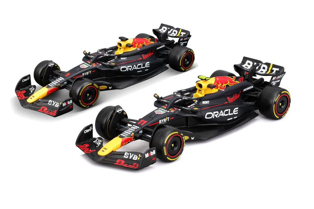 2024 Oracle Red Bull Racing RB20 2-Pack, Black - Bburago 18-38173 - 1/43 Scale Diecast Model Toy Car