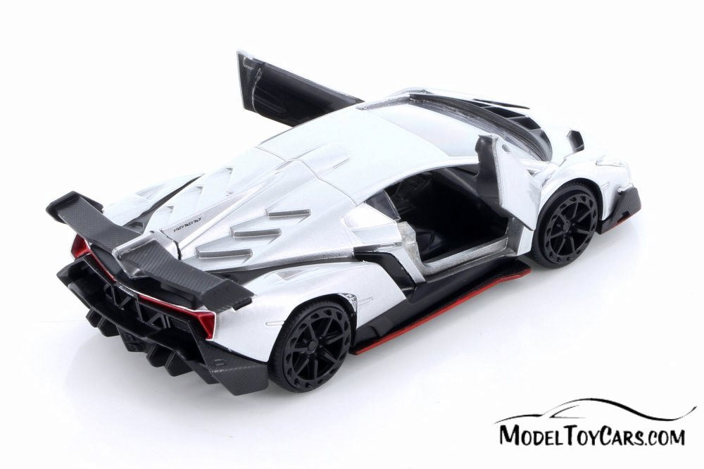 2017 Lamborghini Veneno Hard Top, Silver - Jada 30104DP1 - 1/32 Scale Diecast Model Toy Car