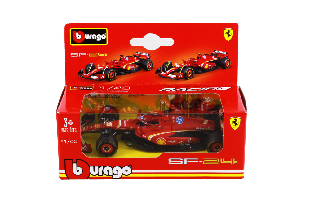 2023 Ferrari SF-24 Sidekick, #16 Charles Leclerc - Bburago 01993-FERR - 1/43 Scale Diecast Model Toy Car