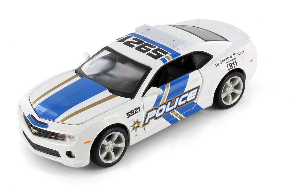 2010 Chevy Camaro SS RS Police, White w/Blue Stripes - Showcasts
