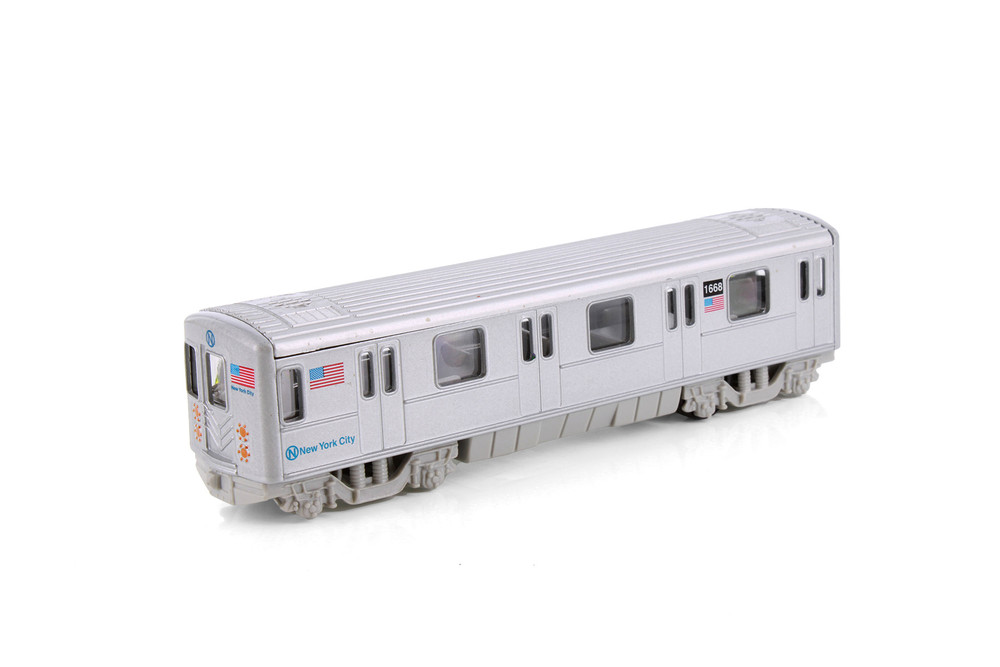 Metro Subway NYC N Line Train w/Graffiti, Silver - Showcasts 55934 - 7" Scale Diecast Model Toy Train