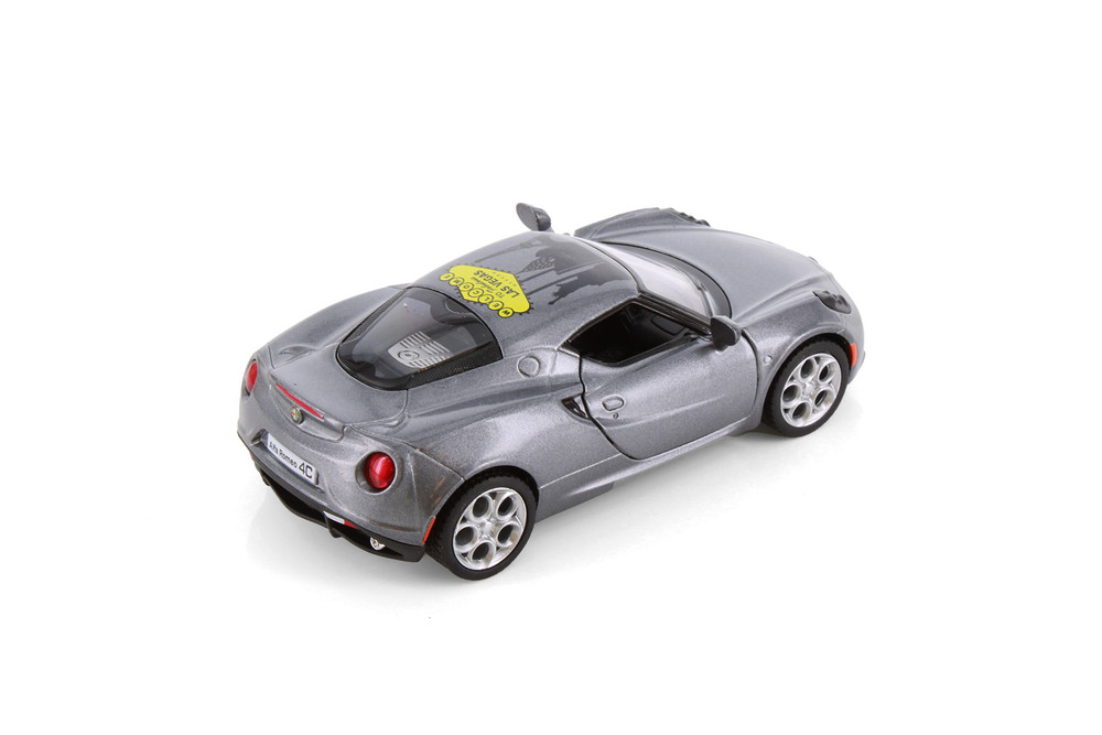 2013 Alfa Romeo 4C Hardtop w/Wecome to Las Vegas Decal, Gray - Kinsmart 5366D - 1/32 Scale Diecast Model Toy Car
