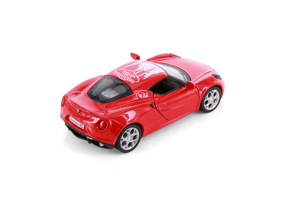 2013 Alfa Romeo 4C Hardtop w/Wecome to Las Vegas Decal, Red - Kinsmart 5366D - 1/32 Scale Diecast Model Toy Car