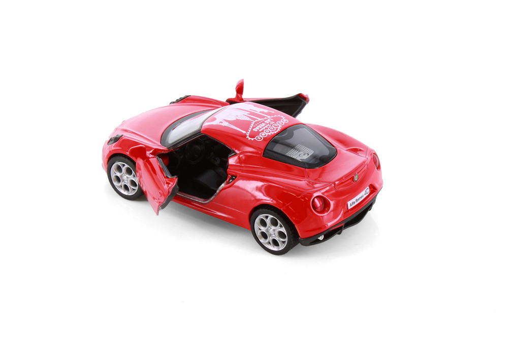 2013 Alfa Romeo 4C Hardtop w/Wecome to Las Vegas Decal, Red - Kinsmart 5366D - 1/32 Scale Diecast Model Toy Car