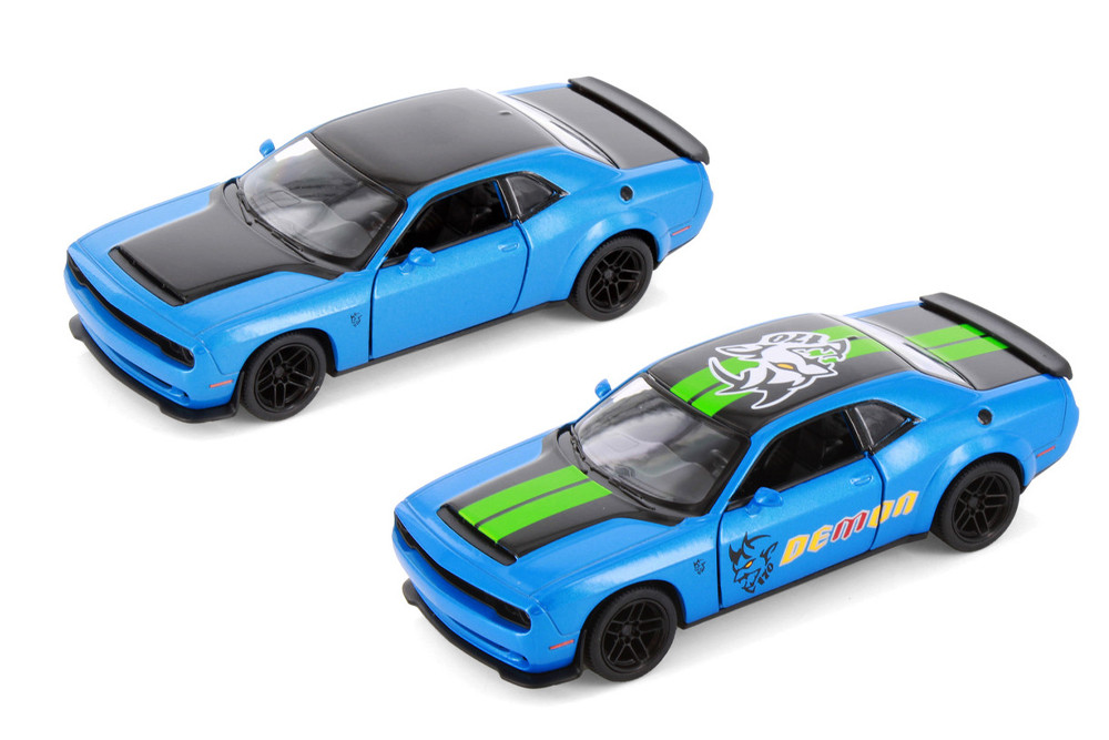 2023 Dodge Challenger SRT Demon 170 2-Pack, Blue - Kinsmart - 1/40 Scale Diecast Model Toy Car