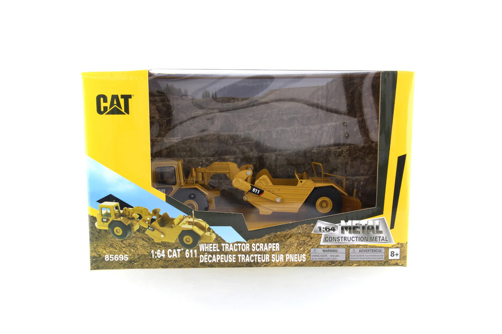Caterpillar Wheel Tractor 611 Scraper, Yellow/Black - Diecast