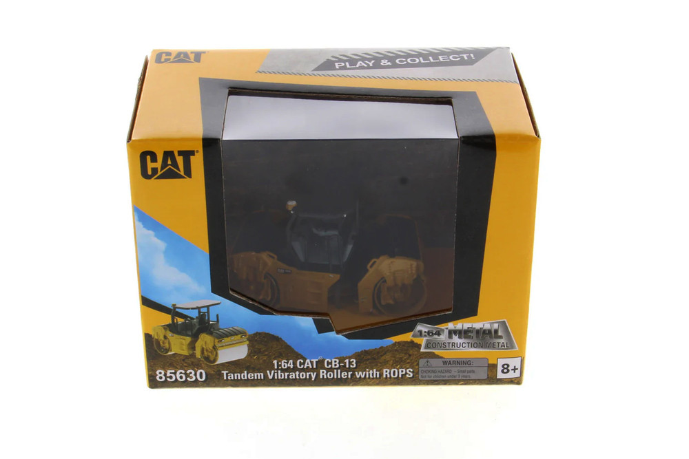 Caterpillar CB-13 Tandem Vibratory Roller w/ROPS, Yellow - Diecast Masters 85630 - 1/64 Scale Diecast Model Toy Car