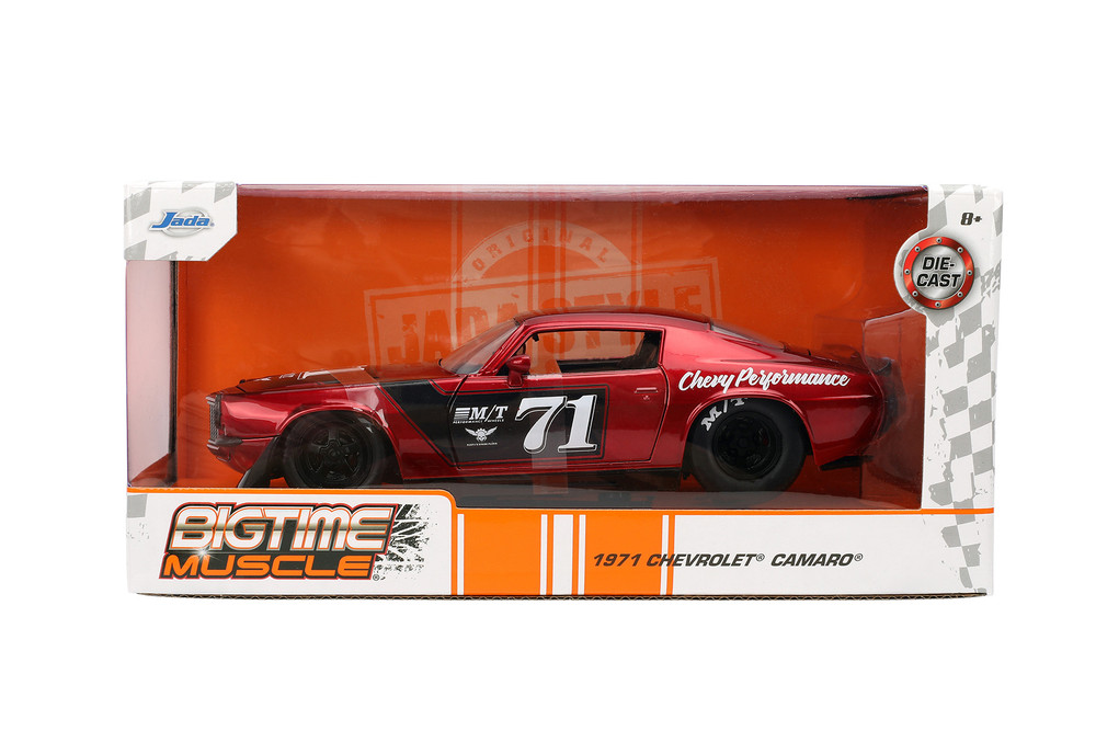 1971 Chevy Camaro #71, Red/Black - Jada Toys 35487 - 1/24 Scale Diecast Model Toy Car
