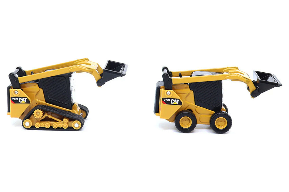 Caterpillar Skid Steer Loader & Cat Compact Track Loader, Yellow - Diecast Masters 84647CS - 1/64 Scale Diecast Model Toy Car