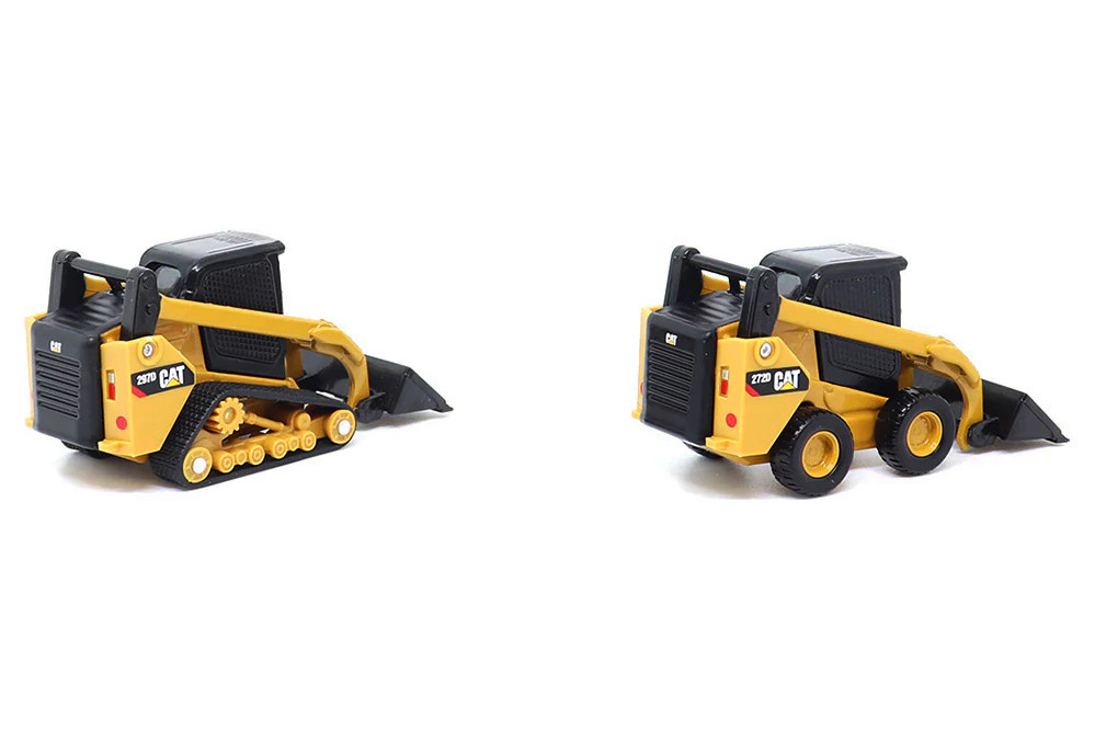 Caterpillar Skid Steer Loader & Cat Compact Track Loader, Yellow - Diecast Masters 84647CS - 1/64 Scale Diecast Model Toy Car