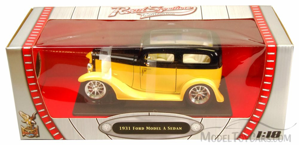 1931 Ford Model A Sedan, Yellow - Yatming 92848 - 1/18 Scale Diecast Model Toy Car