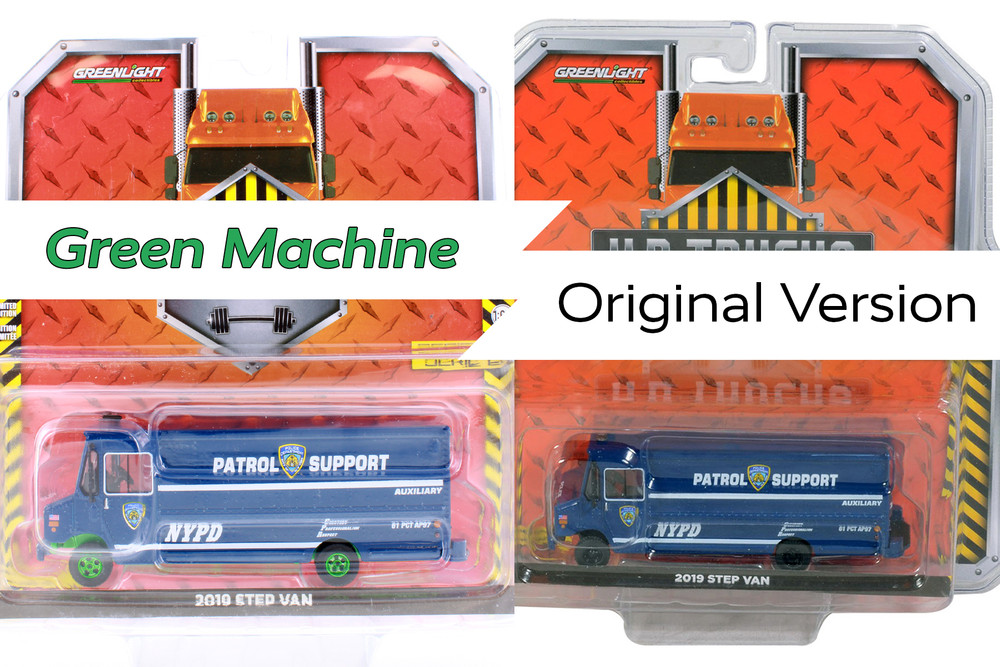 GREEN MACHINE New York City Police Department 2019 Step Van Auxiliary Patrol Support, Dark Blue - Greenlight 33220C/48 - 1/64 scale Diecast Model Toy Car