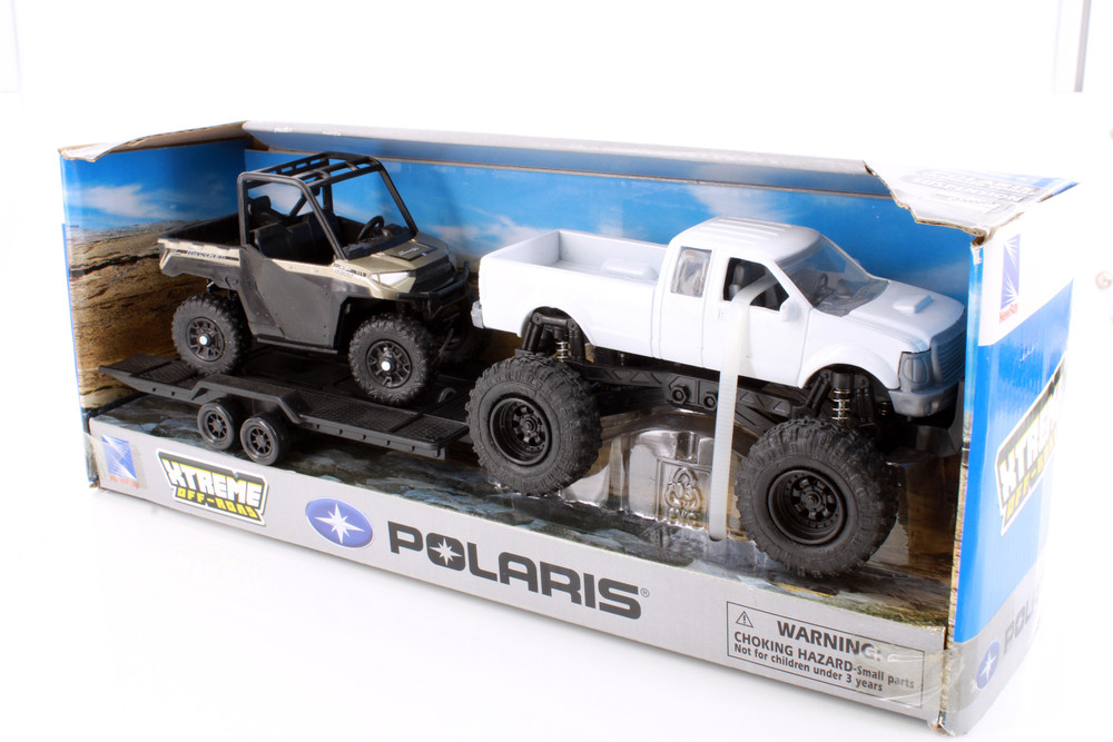 Pickup Truck with Polaris Ranger XP1000 EPS, White - New Ray R-23341 ...
