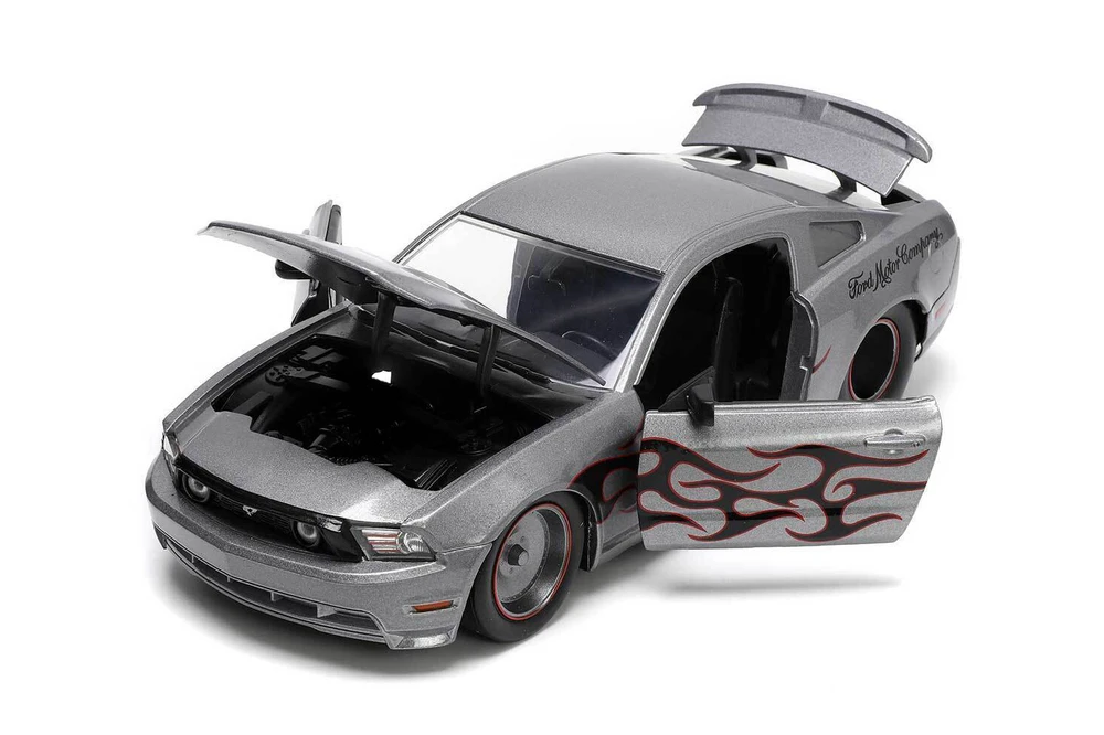 2010 Ford Mustang GT, Silver - Jada Toys 34039DP1 - 1/24 scale Diecast Model Toy Car (New, No Box)
