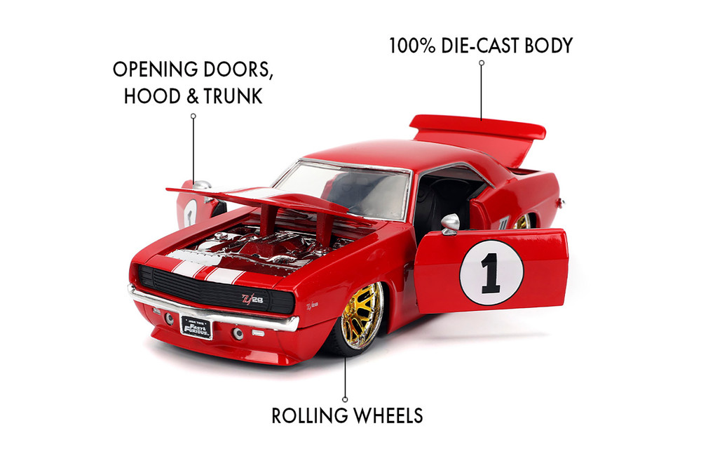 1969 Chevy Camaro #1, Fast & Furious - Jada Toys 36151 - 1/24 Scale Diecast Model Toy Car