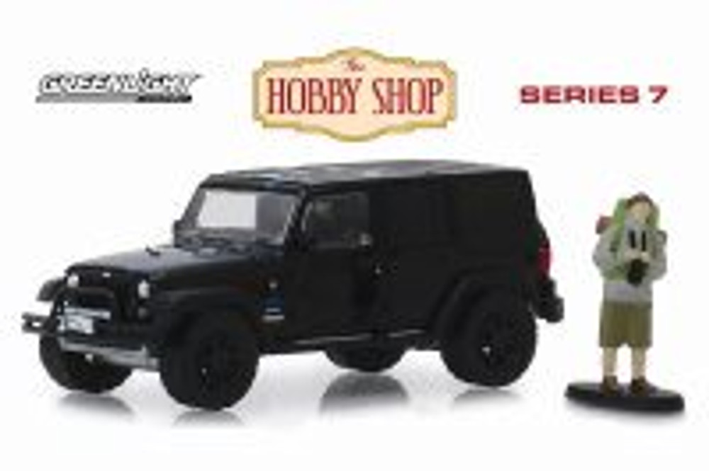 2012 Jeep Wrangler Unlimited MOPAR Off-Road Edition with Backpacker, Black - Greenlight 97070F/48 - 1/64 scale Diecast Model Toy Car