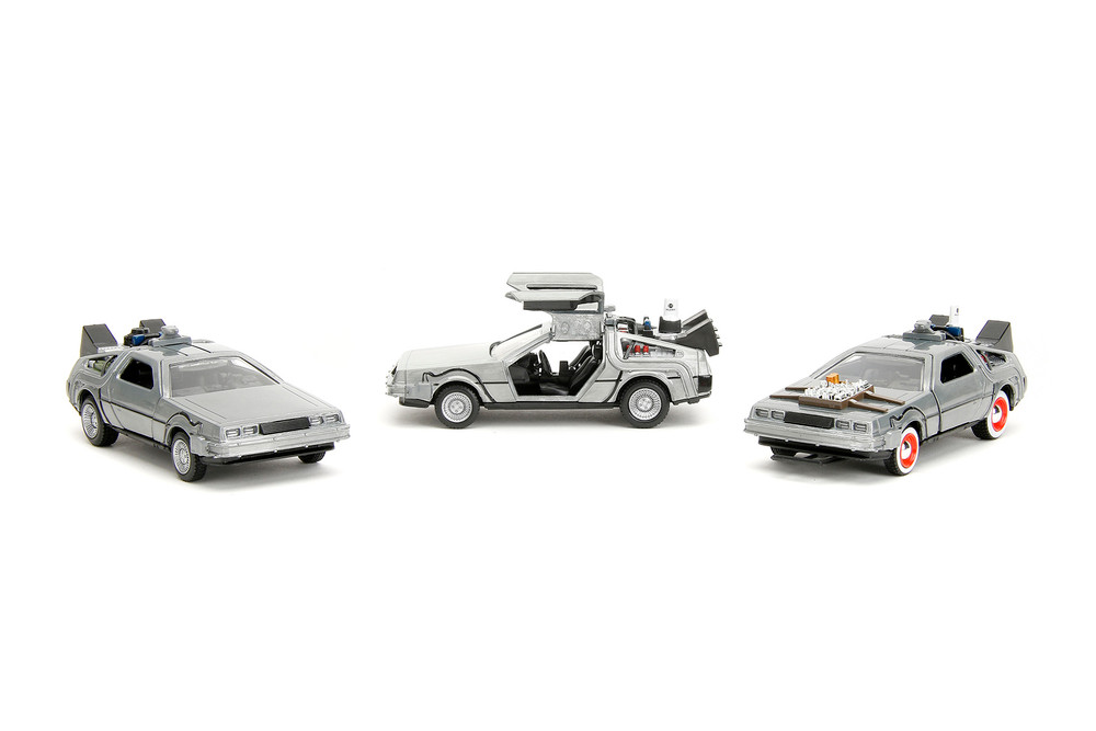 Time Machine 3-Pack, Back to the Future - Jada Toys 33399 - 1/32 Scale Diecast Model Toy Car
