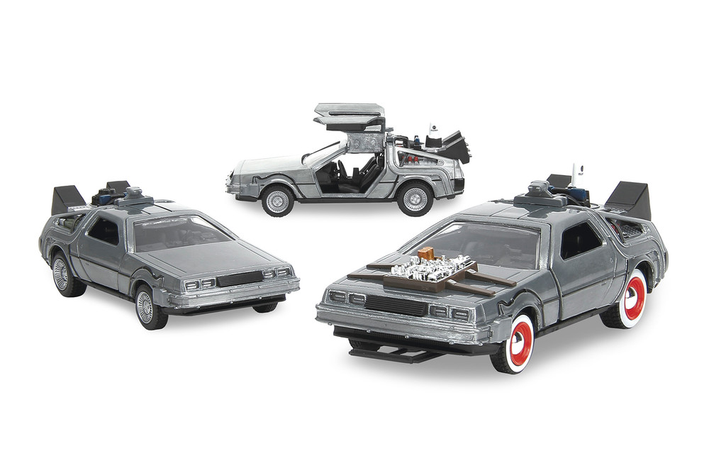Time Machine 3-Pack, Back to the Future - Jada Toys 33399 - 1/32 Scale Diecast Model Toy Car