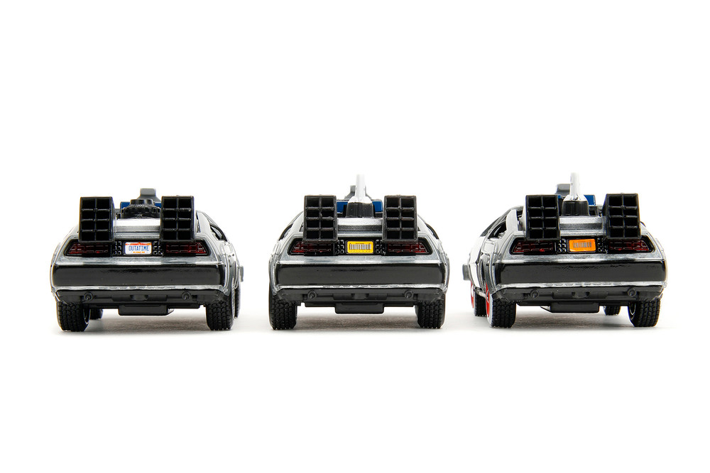Time Machine 3-Pack, Back to the Future - Jada Toys 33399 - 1/32 Scale Diecast Model Toy Car