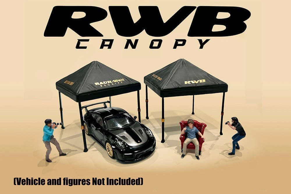 RAUH-Welt BEGRIFF (RWB) Canopy 2 pc. Set, Black - American Diorama AD-2418MJ - 1/64 Scale Figurine - Diorama Accessory