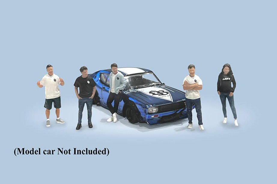 Liberty Walk Team 5 pc. Figurine Set, Asstd - American Diorama AD-2415MJ - 1/64 Scale Figurine - Diorama Accessory