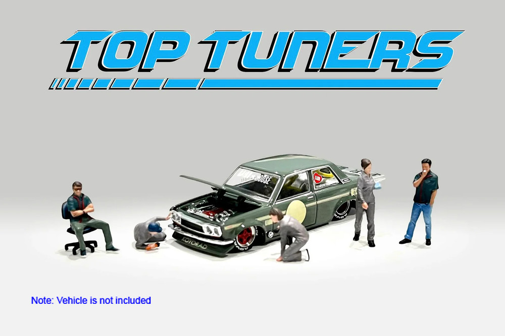 Top Tuners 6 pc. Figurine Set, Asstd - American Diorama AD-2412MJ - 1/64 Scale Figurine - Diorama Accessory