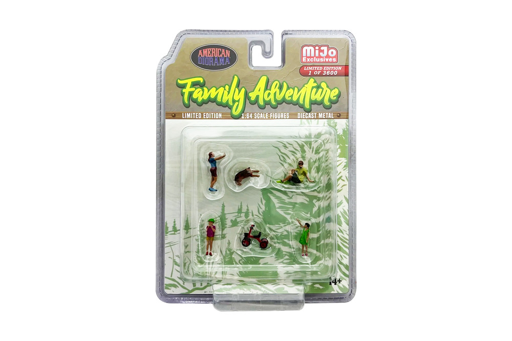 Family Adventure 6 pc Figure Set, Asstd - American Diorama AD-76513MJ - 1/64 Scale Figurine - Diorama Accessory