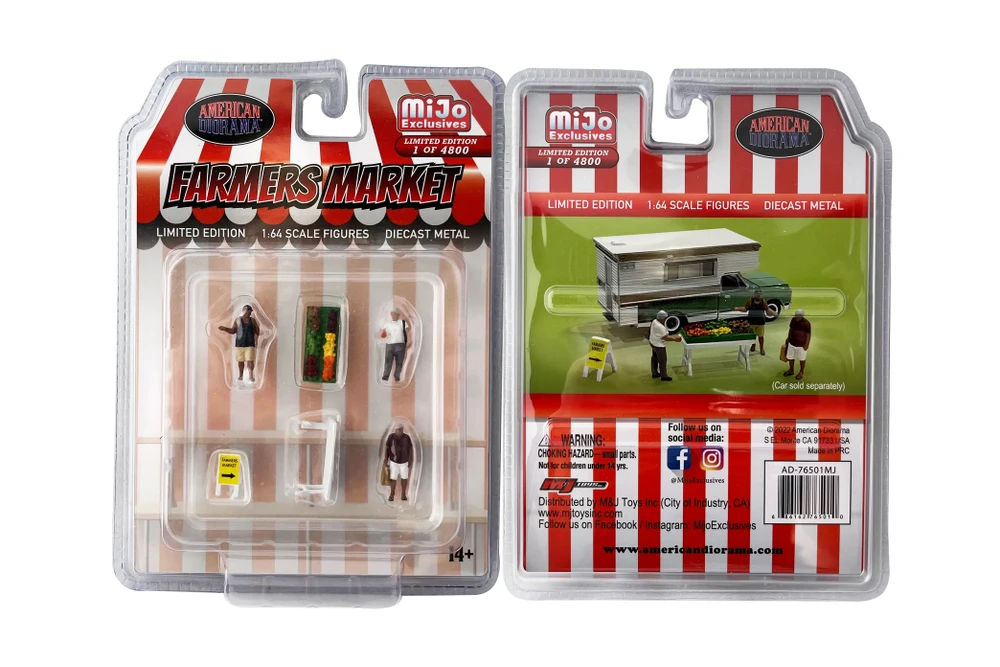 Farmers Market Figurine 6 pc. Set, Asstd - American Diorama AD-76501MJ - 1/64 Scale Figurine - Diorama Accessory