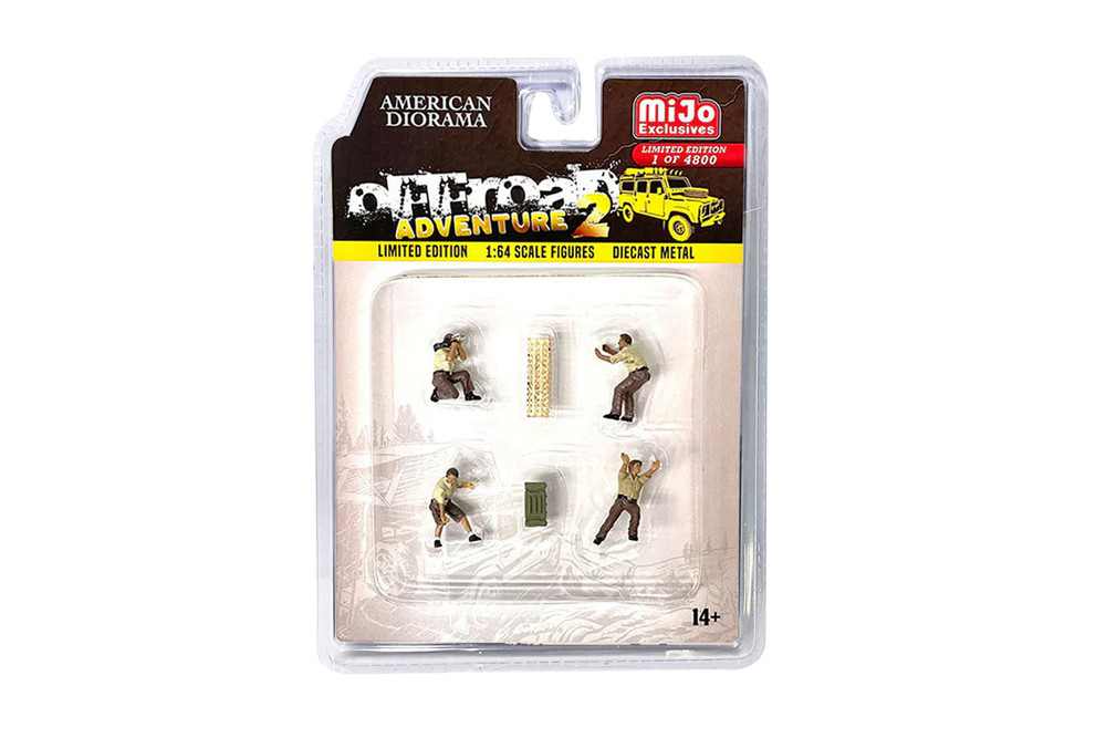 Off-Road Adventure II Figurine 5 pc. Set, Asstd - American Diorama AD-76496MJ - 1/64 Scale Figurine - Diorama Accessory