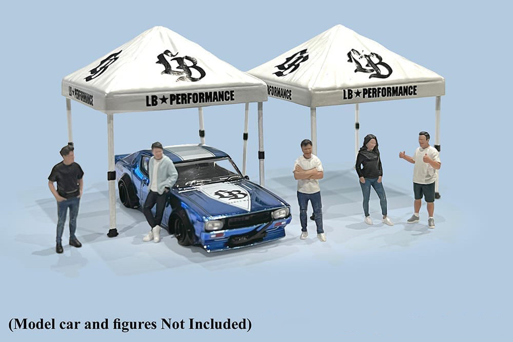 Liberty Walk Canopy 2 pc. Set, White - American Diorama AD-2416MJ - 1/64 Scale Figurine - Diorama Accessory