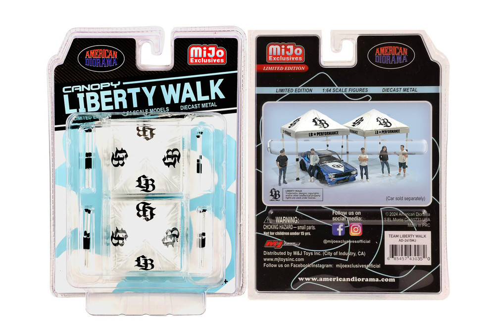 Liberty Walk Canopy 2 pc. Set, White - American Diorama AD-2416MJ - 1/64 Scale Figurine - Diorama Accessory