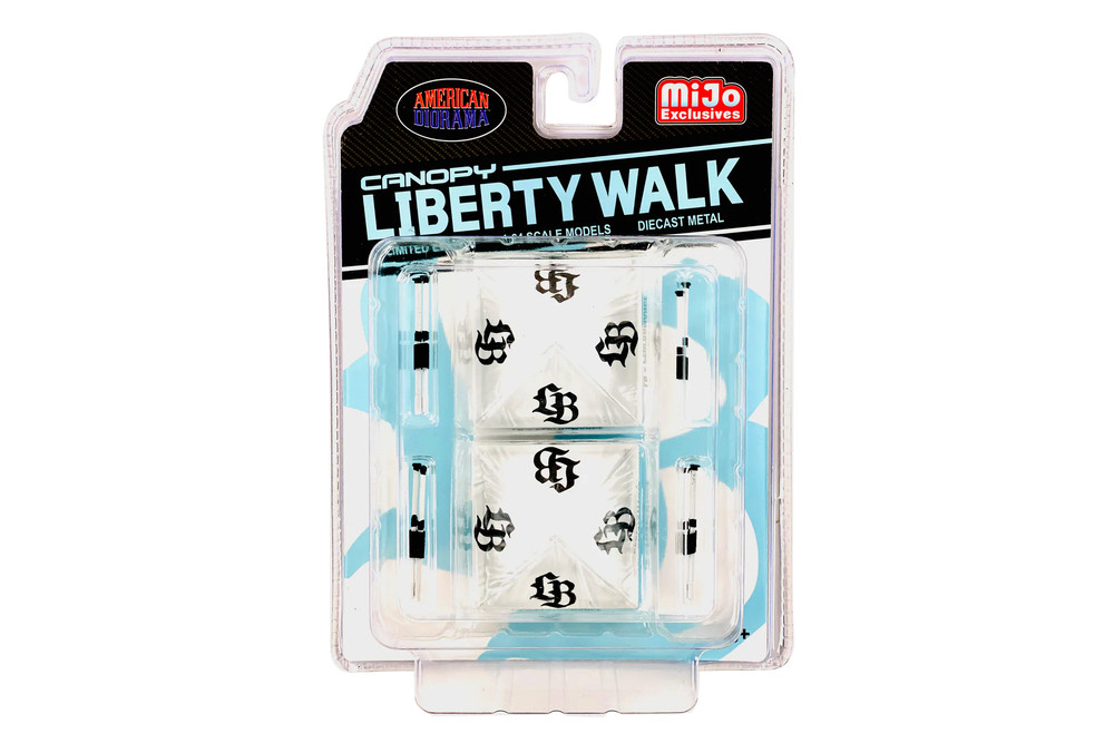 Liberty Walk Canopy 2 pc. Set, White - American Diorama AD-2416MJ - 1/64 Scale Figurine - Diorama Accessory