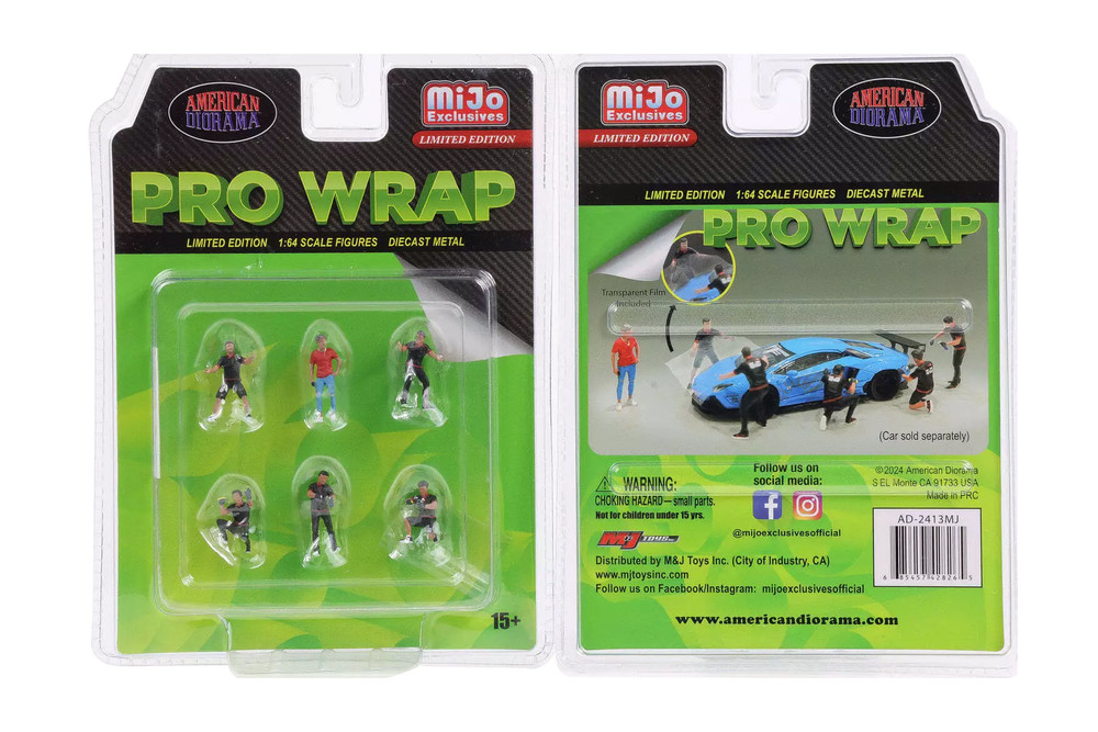 Pro Wrap 6 pc. Figurine Set, Asstd - American Diorama AD-2413MJ - 1/64 Scale Figurine - Diorama Accessory