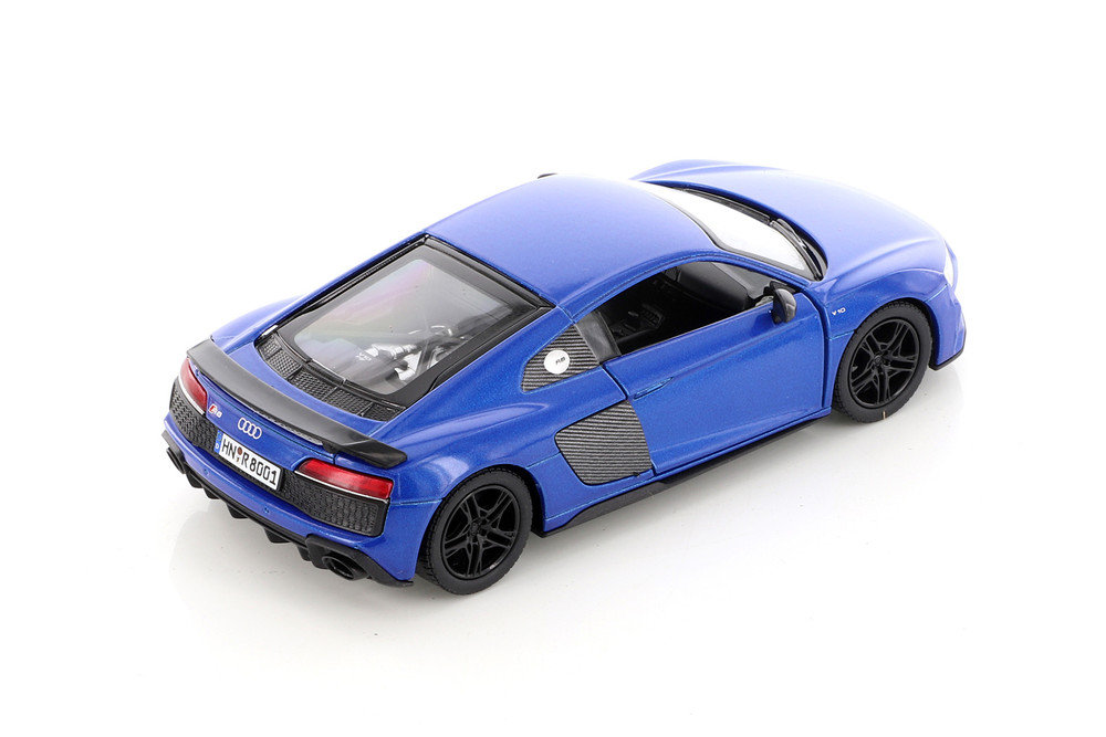 2019 Audi R8 Coupe, Blue - Kinsmart 5422D - 1/36 scale Diecast