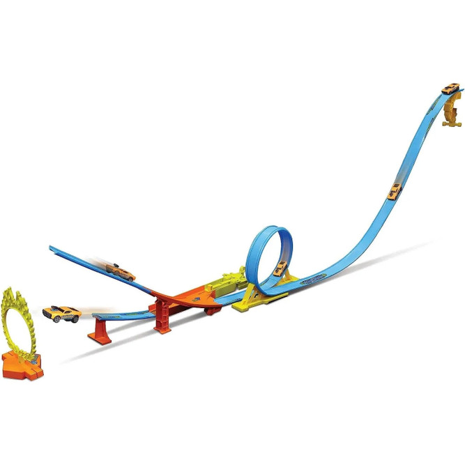 Fresh Metal Loop & Launch Stunt Set w/71 Roadkill GT, Orange