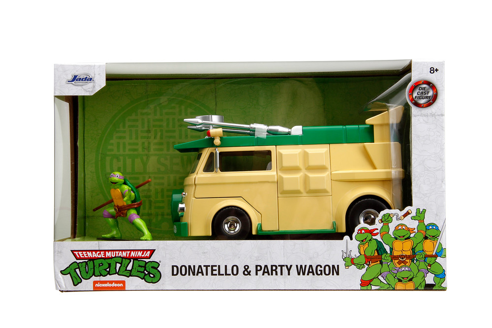 Party Wagon w/Donatello Diecast Figure, Teenage Mutant Ninja