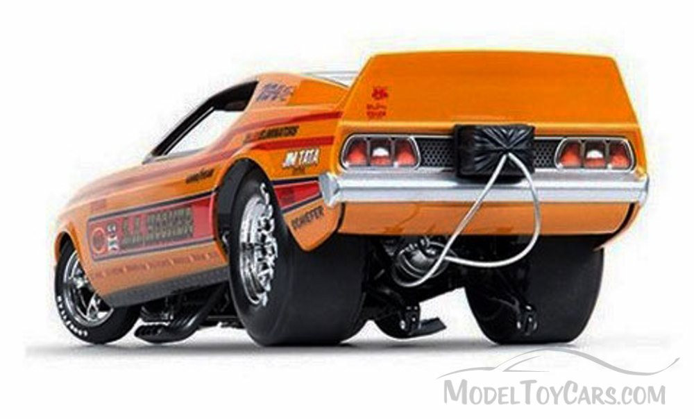 1971 L.A. Hooker Ford Mustang NHRA Funny Car, Orange w/ Red Stripes - Auto World Legends - 1/18 scale diecast model car