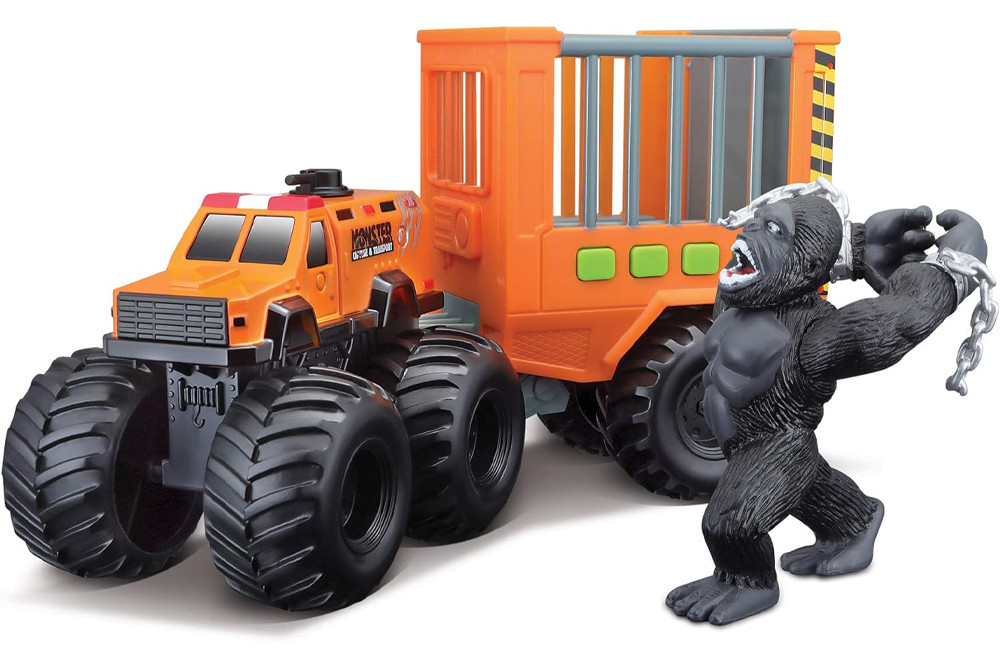 Monster Transport Armored Monster Truck w/Gorilla, Orange - Maisto