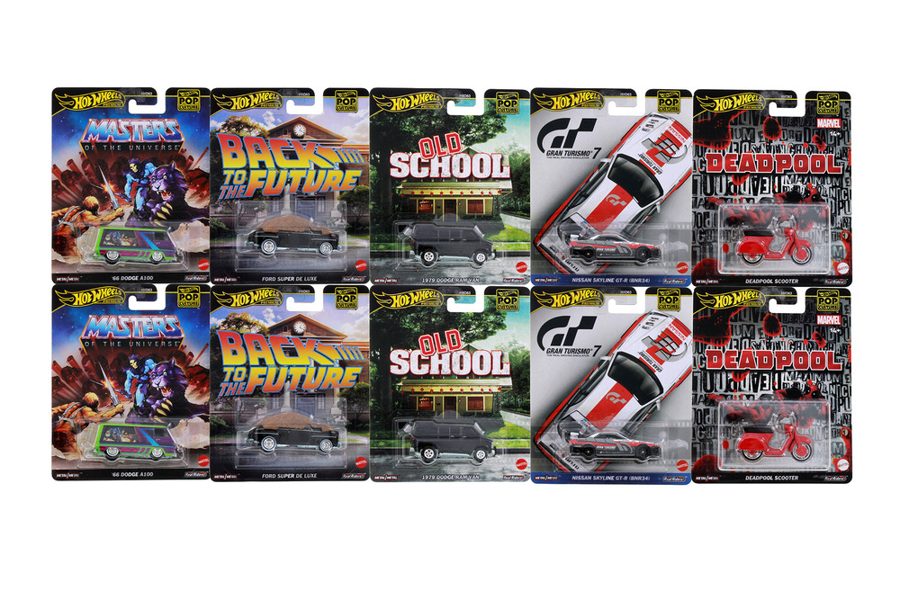ホットウィール　他 Box of 10 Pop Culture Entertainment Car Assortment - Mattel Hot