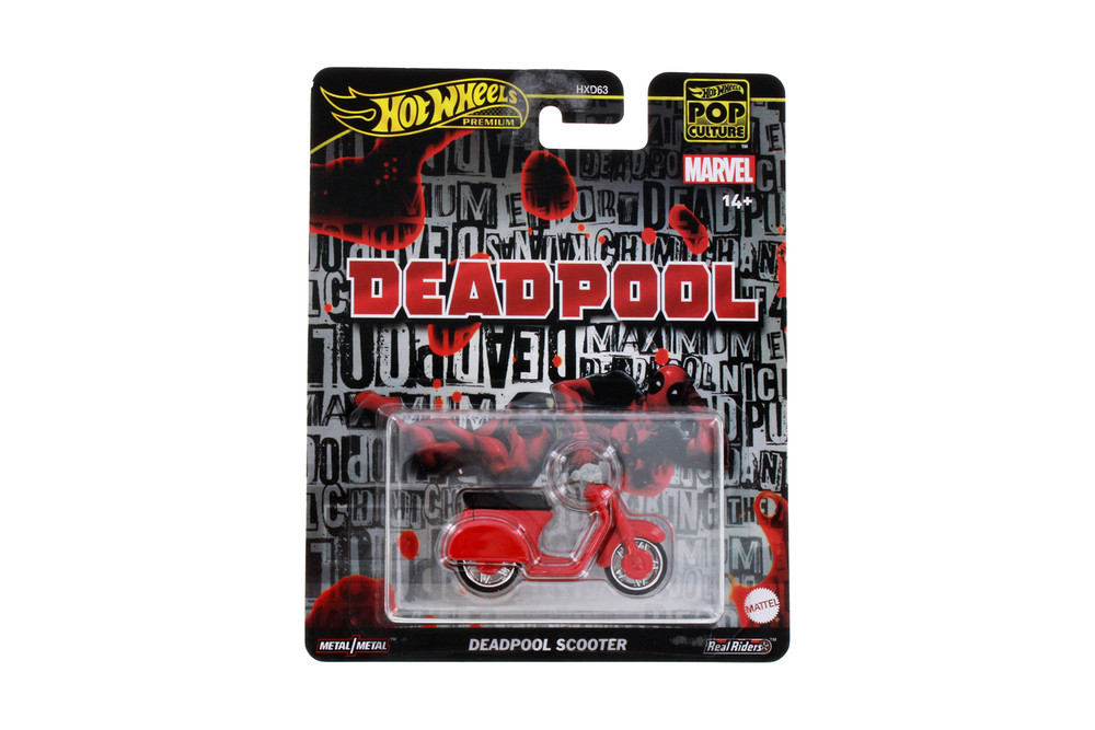 Deadpool Scooter, Marvel - Mattel Hot Wheels HXD63956J - 3" Scale Diecast Model Toy Car
