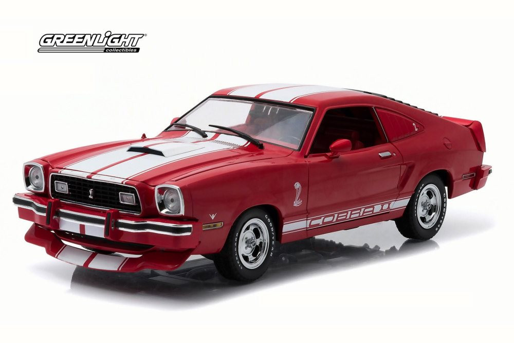 1978 Ford Mustang II Cobra II, Red with White Stripes - Greenlight
