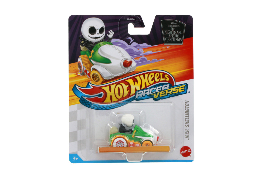 Jack Skellington, The Nightmare Before Christmas, Green/Yellow - Mattel Hot Wheels HKB86956M - 2.25" Scale Diecast Model Toy Car