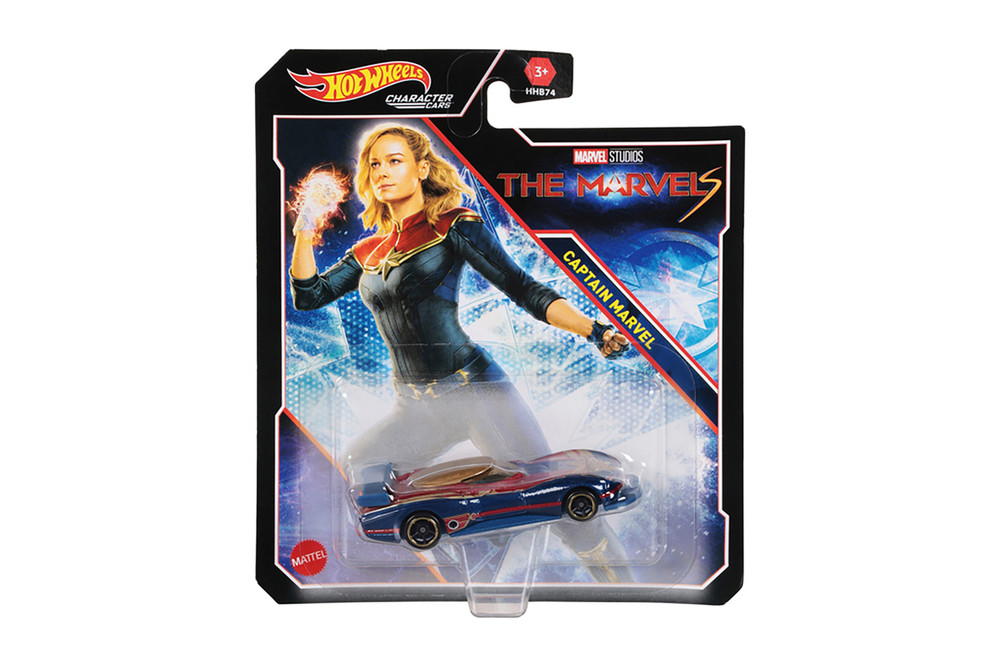 Captain Marvel, The Marvels, Blue/Red/Gold - Mattel Hot Wheels HHB74956G - 3" Scale Diecast Model Toy Car