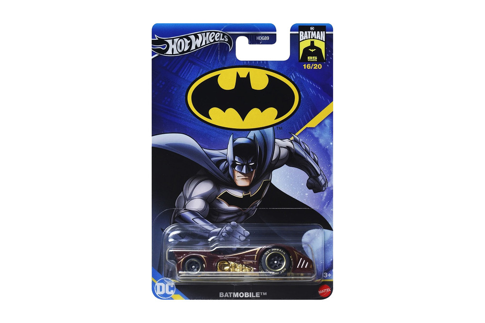 Classic Batman Batmobile, Black - Mattel Hot Wheels HDG89956M - 3" Scale Diecast Model Toy Car