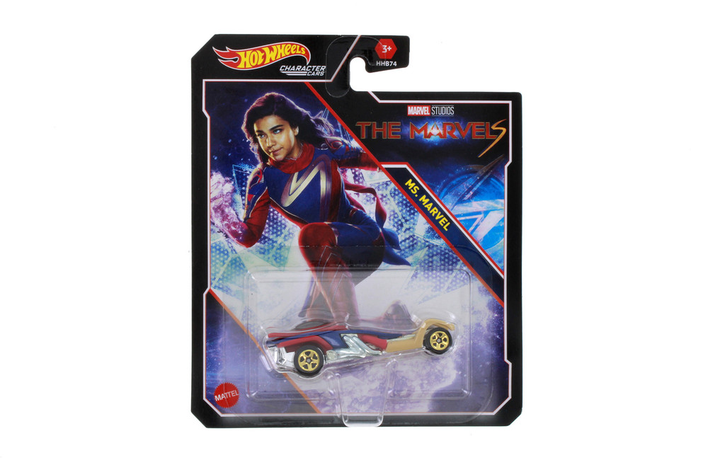 Ms. Marvel, The Marvels, Blue/Red/Gold - Mattel Hot Wheels HHB74956G - 3" Scale Diecast Model Toy Car