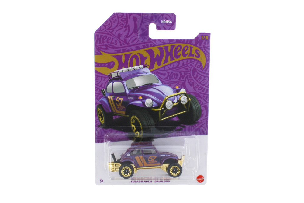 Volkswagen Baja Bug, Purple/Gold - Mattel Hot Wheels HDH54956G - 3" Scale Diecast Model Toy Car